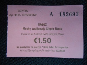 Paphos Airport Bus Price